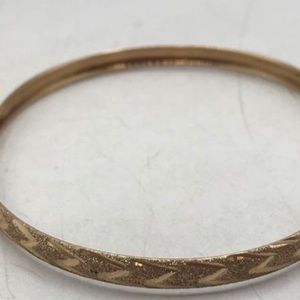 10K Vintage Textured Bangle Bracelet